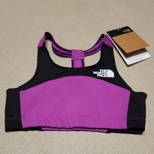 The North Face Never Stop Bralette Sports Bra Purple Cactus Flower Medium New